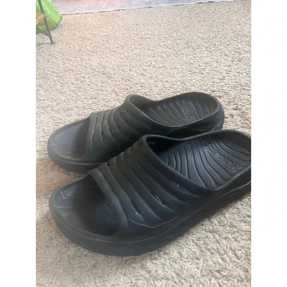 Hoka One One Ora Recovery Slide 2 Black Athletic Sandals Men 11 Women 13